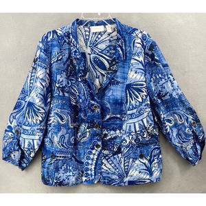 Chico's Blue Patterned Blazer